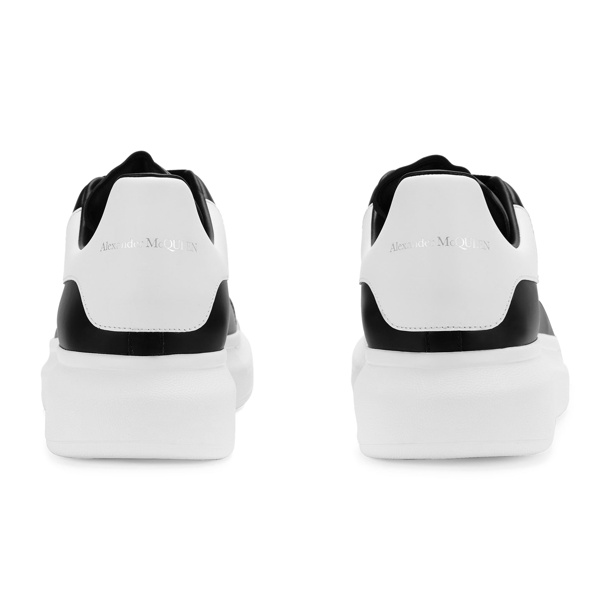 Back view of Alexander Mcqueen Raised Sole Black White Sneaker